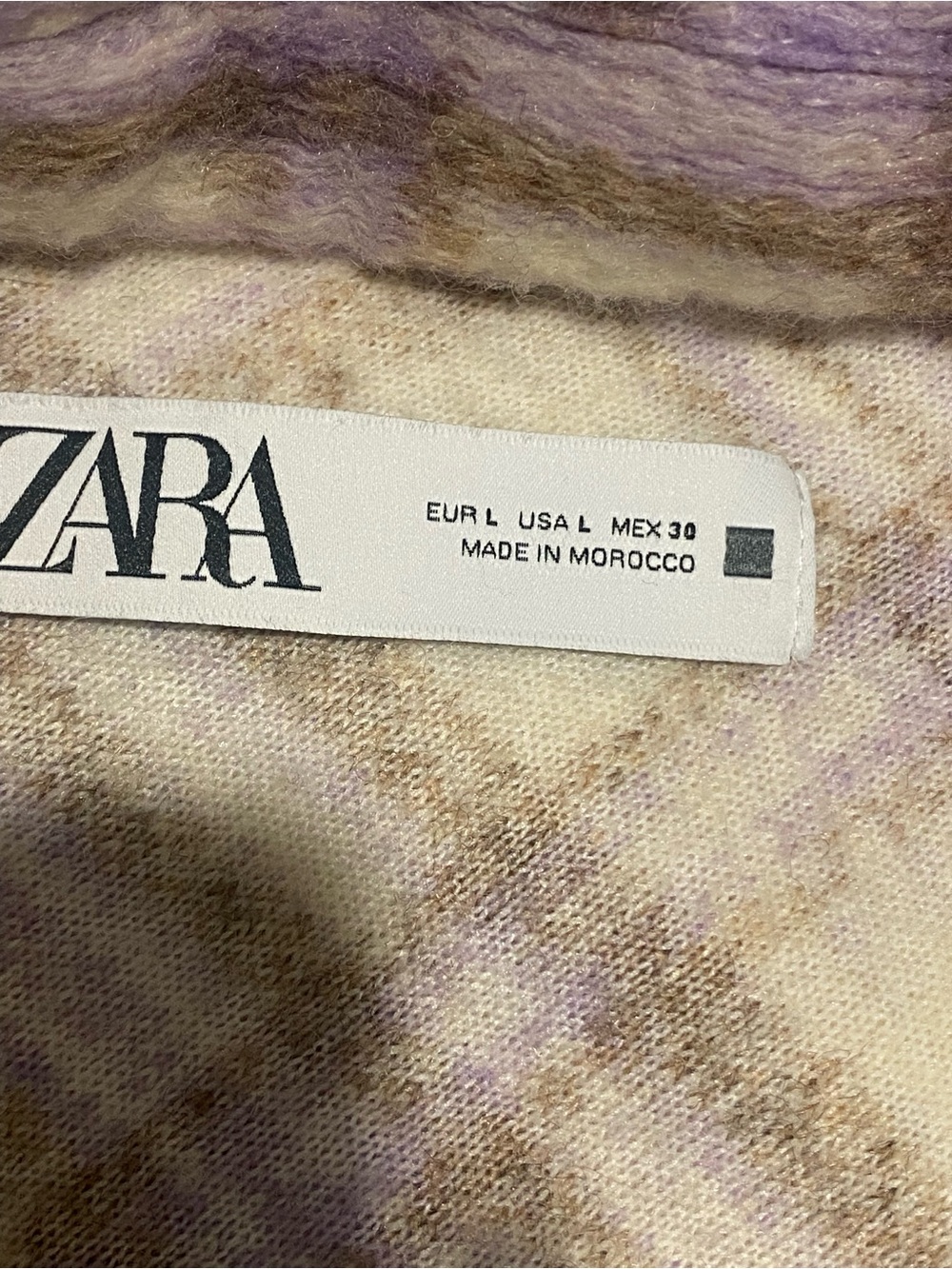 Zara Lavender & Cream Plaid Cropped Shacket - Picture 5 of 6